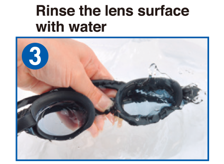 Rinse the lens surface with water